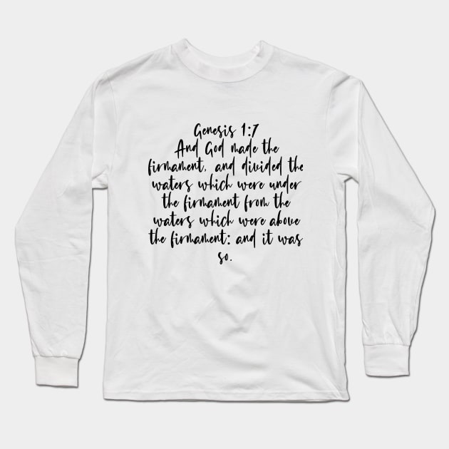 Genesis 1:7 Long Sleeve T-Shirt by Bible All Day 